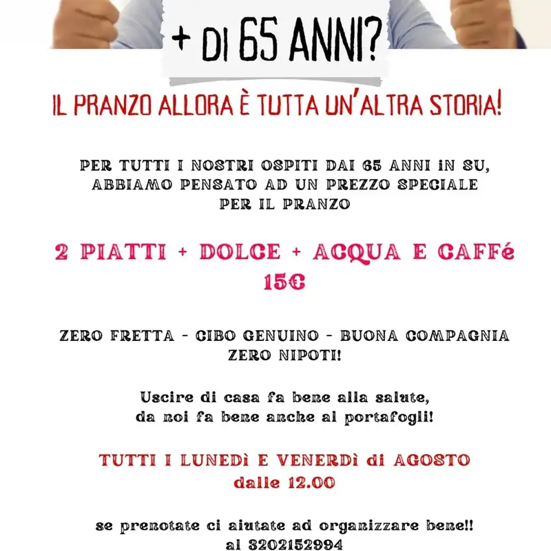 Pranzo Speciale Over 65